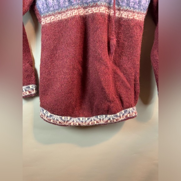 Manos De La Comunidad 100% Baby Alpaca Hoodie Sweater Aztec Size Unknown - Picture 7 of 12